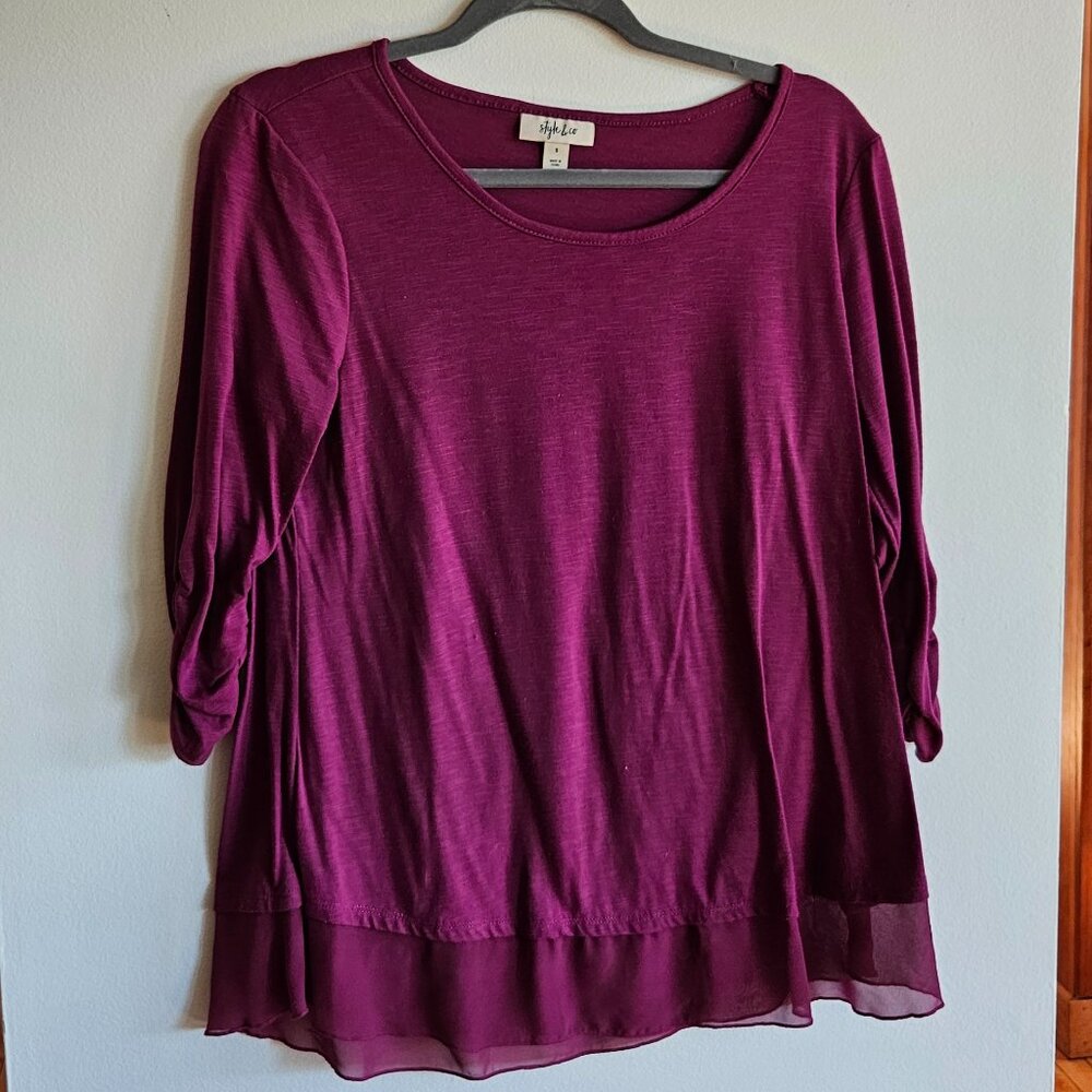 Style & Company Merlot Blouse, Sz S